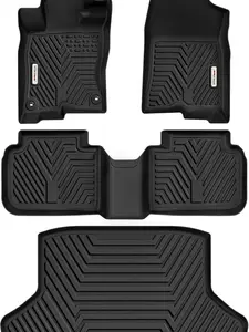 YITAMOTOR Floor Mats Fit for 2022-2024 Honda Civic Sedan Only(Not for Hatchback), Black TPE All Weather Car Floor Liners Accessories, 1st & 2nd Row & Trunk Mat Set