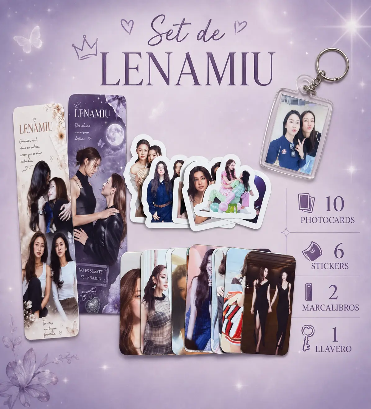 Lena Miu Arte GL Collectible Bundle - 10 Photocards, 6 Stickers, Bookmarks, Keychains for Girls (Crafts & Lifestyle Merchandise)