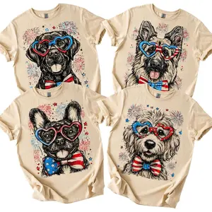 Patriotic Pups: 4th of July Dog T-Shirt Collection | 50+ Dog Breeds, USA Flag, Fireworks, America 250 | Gildan SoftStyle Tee, Soft Style Tee, Women's Graphic Tshirt