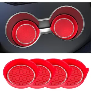 Car Cup Coaster Universal Non-Slip Cup Holders Bling Crystal Rhinestone Car Interior Accessories