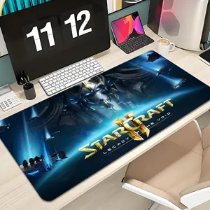 Starcraft Mouse Pad Design XXL 1000×500mm 900×400mm 800×400mm 600x300mm Large Gaming Mouse Pad - Extended, Thick, Non-Slip Rubber Base Desk Mat with Precision Stitched Edges - Washable Large Desk Pad