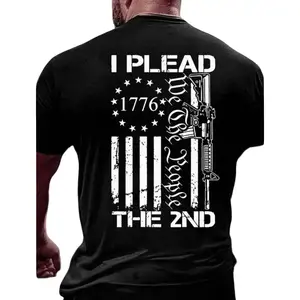 Men's Patriotic 2nd Amendment Graphic T-Shirt  We The People 1776 Rifle Short Sleeve Tee