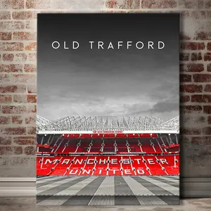 Old Trafford Football Stadium Wall Art Print, Man Utd Stadium, Soccer Fans, Poster Prints Wall Art, Man Cave Decor