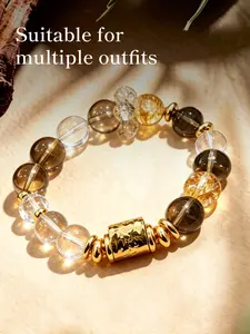 Natural White Water Crystal Delicate BraceletEnhances decisiveness, removes obstacles, ensures smooth progress in all matters: Handcrafted fine string, personalized stacking / Niche fashion, eye-catching spiritual accessory for everyday outings
