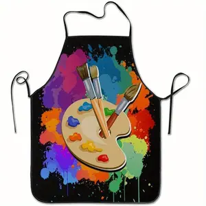 1 Piece Pigment Tray Brush Splash Pattern Apron - Colorful Paint Splash Apron