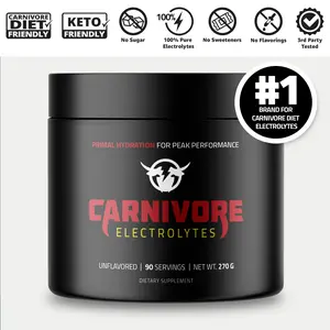 Carnivore Electrolytes: Premium Hydration Powder Drink for Meat Based Diet - Pure Electrolyte Support, Zero Carb, Keto Friendly - Optimal Energy & Recovery Supplement