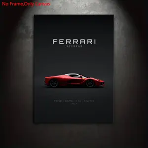 1 piece/set frameless canvas painting print poster, minimalist pop art,classic Hypercar LaFerrari,perfect gift very suitable for super car culture lovers,ideal gift for bedroom,living room,office,kitchen,dorm hallway,mural,wall decoration,room decoration