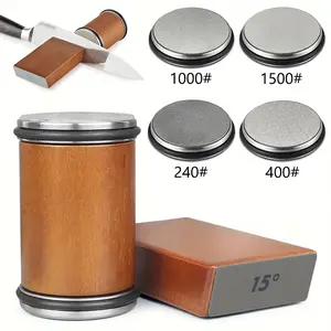 Magnetic Rolling Knife Sharpener Diamond Sharpening Stone Wood Kitchen Grinding System 15 20 Degrees Angle Roller Accessory