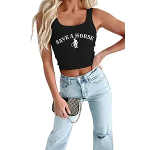Country Concert Outfits for Women Cowgirl Tank Tops Western Cowboy Crop Tops Summer Cami Sleeveless Shirt Suit Cute Denim Vintage Casual Cropped Short Slim Graphic Womenswear