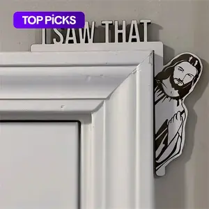 Creative Jesus & Letter Design Door Corner Frame Ornament, Funny Door Frame Hanging Ornament, Wall Hanging Ornament, Home Decor for Living Room Bedroom
