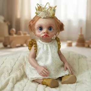 17Inch Lifelike Reborn Baby Doll Elf Full Body Vinyl Newborn Baby Dolls Vinyl Reborn Babies That Look with Veins Toy Gift for Kids Age 3+