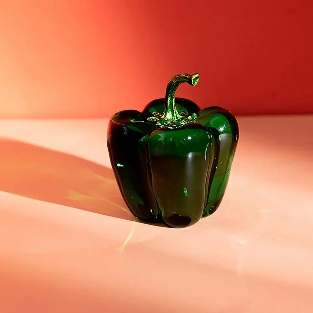 Glass Pepper Figurine Crystal Chili Sculpture Home Decor Decorative Piece Kitchen Accessories Collection Gift Ornament Crystal Figurines Home Decoration