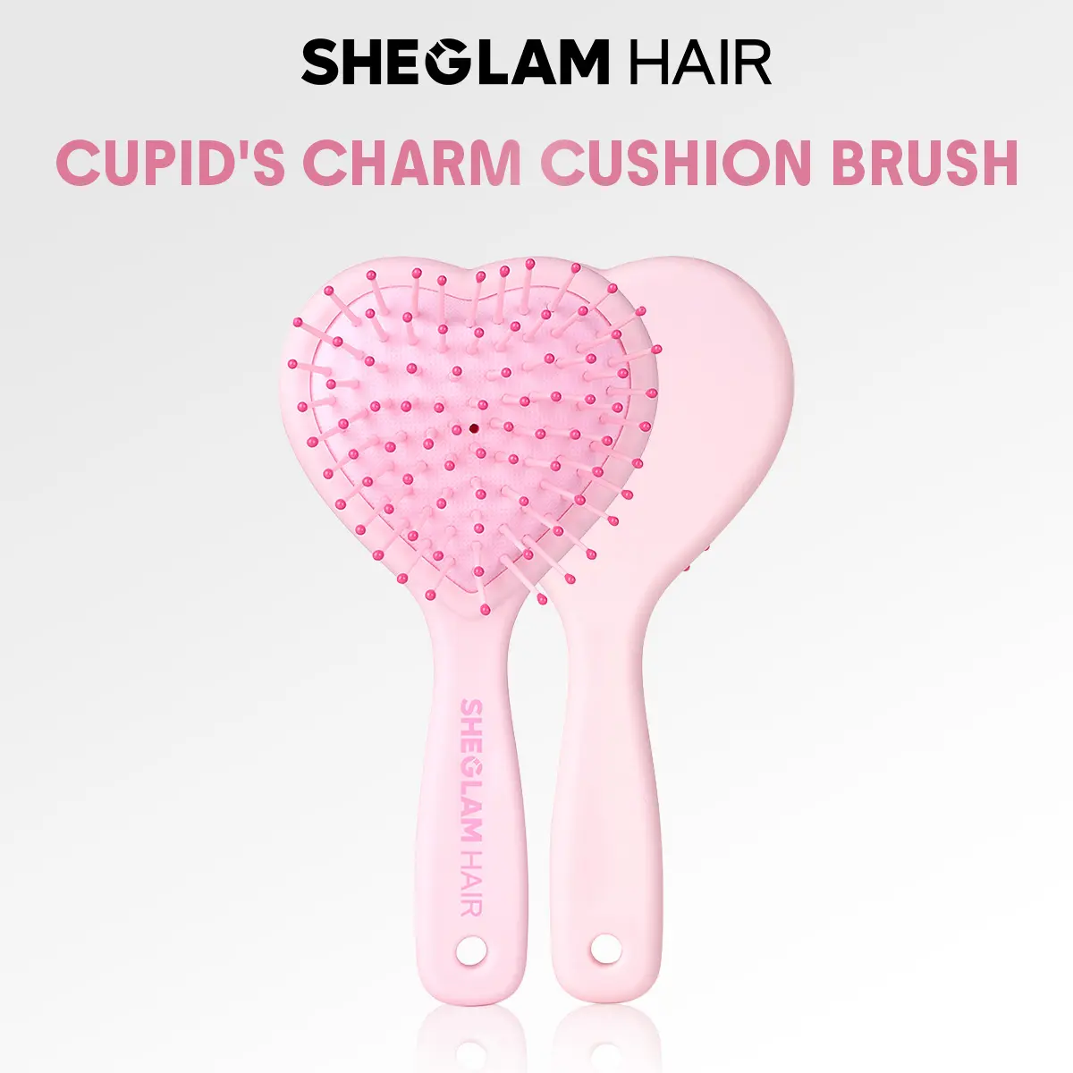SHEGLAM HAIR Cupid's Charm Cushion Brush | Hair Brush | Heart Shape Flexible Brush | Detangle Knots & Massage Scalp | Longer Grip & Better Hold For Easy Styling For Multiple Hair Types #leave in conditioner #based hair #products #girly essentials