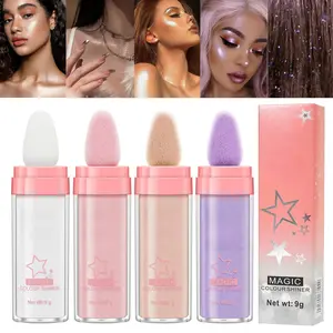 4 Color Polvo De Hadas Fairy Dust Highlight Patting - Full Body Contouring and Clavicle Pearlescent Patting Powder for Face and Eye, Christmas Sparkling Body Glitter