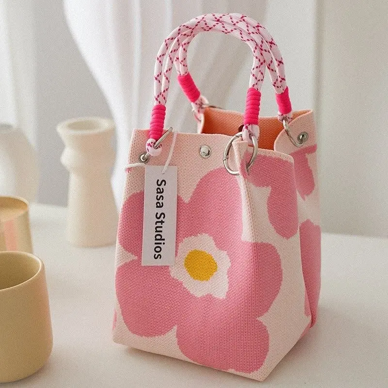 Women's Knit Fabric Mini Handbag - Lightweight Women's Handbags, Compact, Casual Carry for Small Items, Ideal for Everyday Use