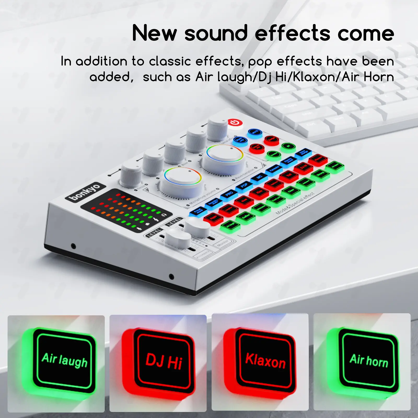 Bonkyo Sound card Set F999MAX+M998Mic, DJ Mixer, Seamless