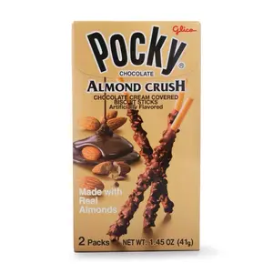 Glico Pocky Almond Crush Chocolate Cream Covered Biscuits. Snack.  Creamy.  Sweet. Sugar Cooky