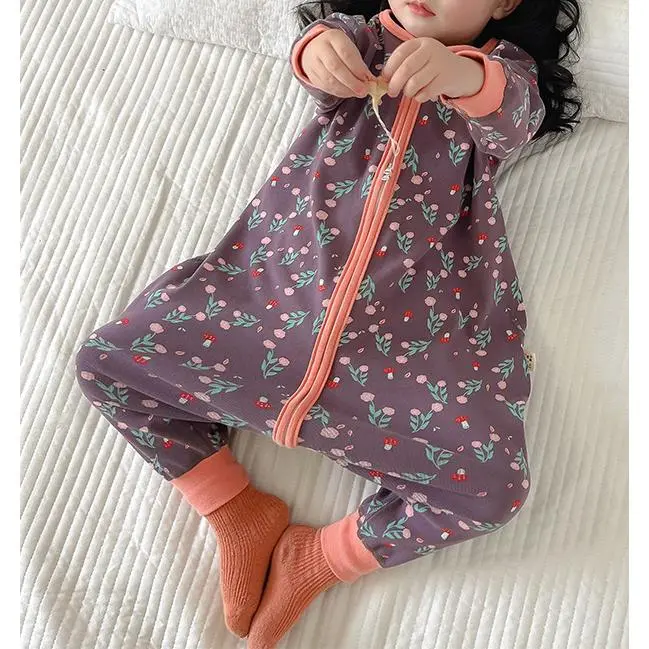 Purple background with small pink flowers--flannel