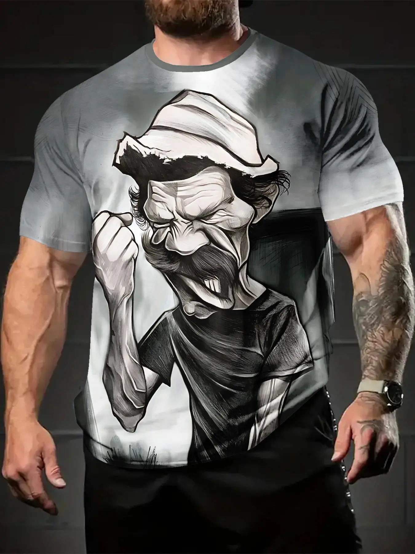 Don Ramon Cartoon 3D Digital Printing Classic T - shirt, casual, Streetwear and versatile men's sport round - neck short - sleeved shirt, suitable for daily wear, a perfect holiday gift for men, Menswear