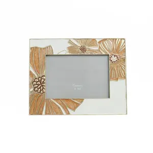 Desktop Picture Frame with Floral Decor for 7" X 6" Picture