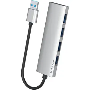 USB 3.0 Hub, 4 Port USB Hub Splitter, USB A Expander Portable USB Adapter Multiport Data Hub for Laptop, iMac Pro, MacBook Air,  mini/Pro, Surface Pro, USB Flash Drives, and Mobile HDD-Sliver