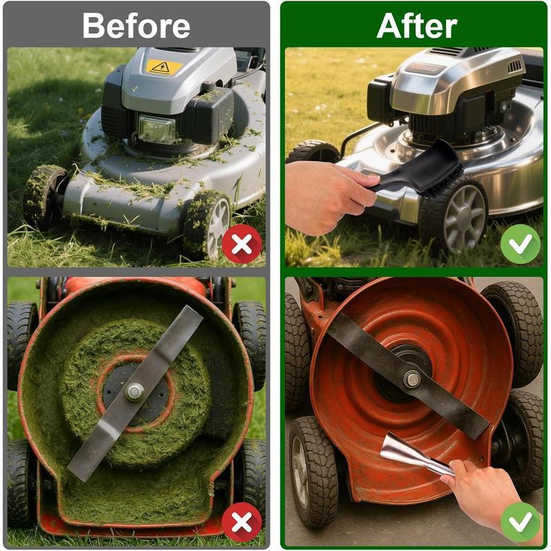 Lawn Mower Deck Scraper Cleaner Brush Kit,Lawn Mower Accessories,Lawnmower Cleaning Tools,2 Pcs Carbon Steel Zinc Plated Linch Pins Pin with Ring Kit Grade Waterproof Boat Trailer Carpet