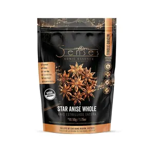5Senses Star Anise Whole | Anís Estrellado Entera  | Sonic Essence | Single Origin, Non-GMO, Fairtrade, Kosher, Gluten-Free, Vegan  Spice Flavor Traditional