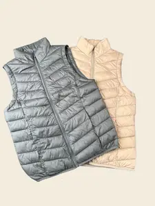 2Pcs ZIDA Women Warm Quilted Puffer Vest – Sleeveless Zip Up Stand Collar Outerwear with Pocket Winter Jackets Coats