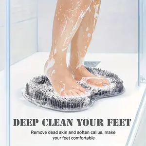 1-piece Foot Cleaner with Suction Cup, Low Allergenic Non-Slip Deep Cleansing Foot Massager for Shower, Unscented Manual Foot Scrubber for Home Bathroom Use