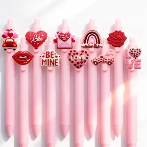 Valentine's Day Themed Core Ballpoint Pens Set, Smooth Writing Performance, School Stationery, Office Supplies, Party Gifts