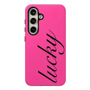 Lucky Script Design Phone Case,Shockproof Rugged Cover Dual Layer Soft TPU Hard Bumper Shell for Samsung S26 S25 S24 S23 S22 S21 NOTE20 Ultra A71 A56 A36 Plus FE A06 A13 A14 A15 A16 A23 A25 A26 A34 A57 A37 A33 A32 A17 A07 A52 A53 A54 A55 S25edge