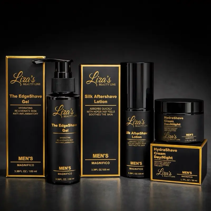 Men's Magnífico Skincare Set - The EdgeShave Gel, Silk Aftershave Lotion, HydraShave DayNight Cream - Hydrating & Rejuvenating