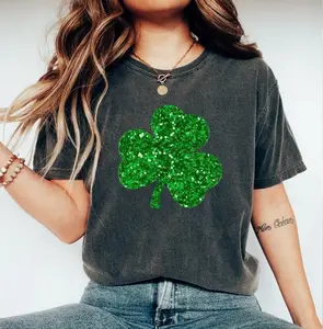 Glitter SHAMROCK Shirt, St Patricks Day Shirt Women, St Pattys Day Shirts