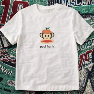 Paul Frank Monkey Apple Graphic Baby Tee – Y2K Vintage Cartoon Aesthetic Top