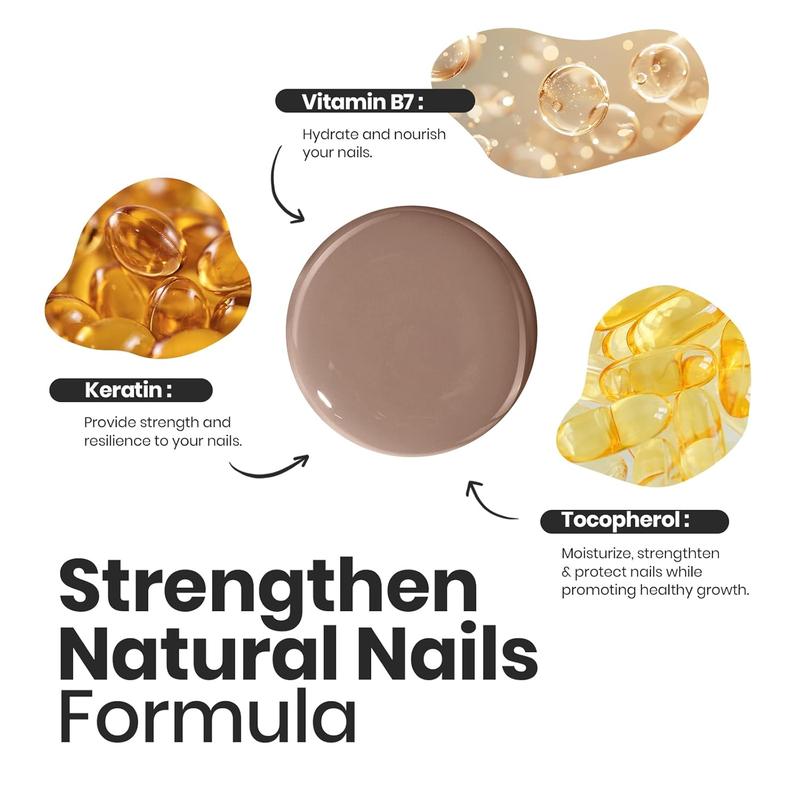 Beetles Brown Color Nail Polish Set,No UV lamp needed,Long Lasting & Quick Dry,Clear for Women,Nails Art,Nails at home,Manicure Beauty Products Pigment Translucent Salon Daily Gift Cutics Cosmetic #TikTokShopBacktoSchool