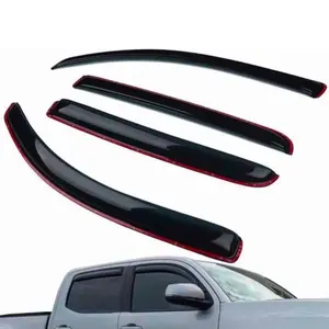 Window Rain Guards for 2005-2023 Tacoma Double Cab/Crew Cab, Window Visor Guard Vent Shade Wind Deflector Rain Shield Protector Sun Visor, Mount, 4 Pieces, 4 Full-Size Door  (Inside )