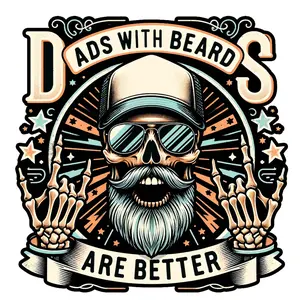 Dads with Beards Are Better #3 DTF Transfer for T-Shirts - Unique Design Ideal for T-Shirt Customization