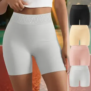 Morelect 4/8 Pcs Women's High Waist Ribbed Lace Underwear, High Stretch Nylon Blend, Invisible Trim Integrated Design, Breathable Lightweight Briefs for Spring Summer, Everyday Soft Fit