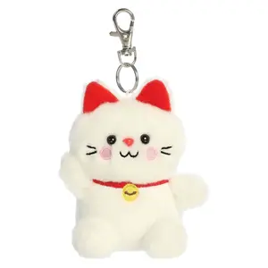 Aurora Palm Pals Kota Lucky Cat 4 Inch Plush Figure Clip On