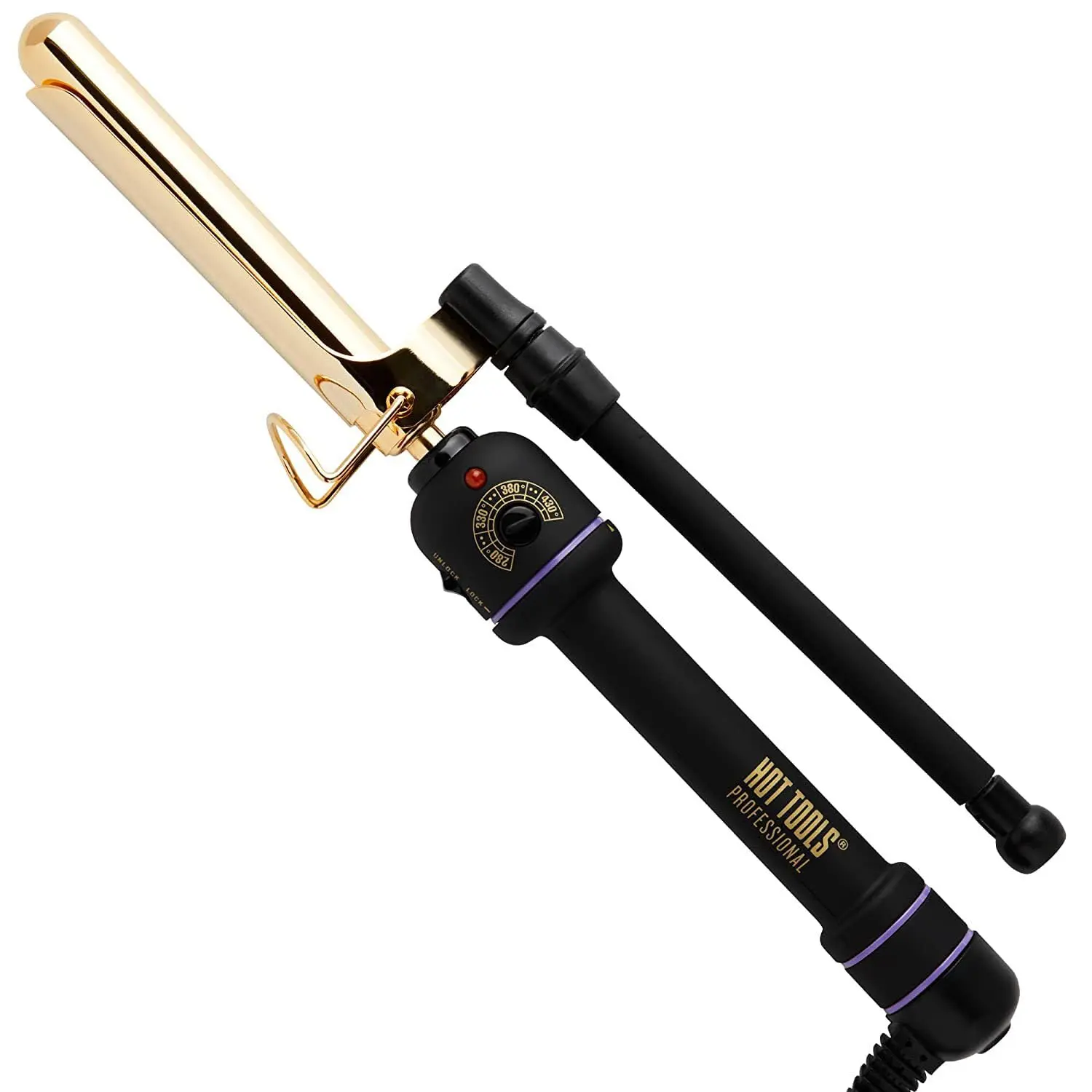HOT TOOLS Professional 24-karat Gold Marcel Clamp Curler, 3/4 Inch Wand for Hair Curl Styling with Heat Up to 430°F, Clamp Curlers & Straighteners, Curl Hair Styling Curlers & Straighteners