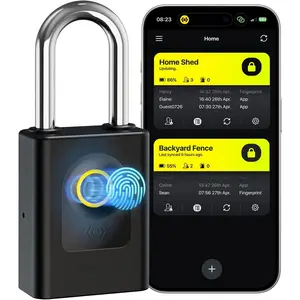 Fingerprint Padlock -  G1, Heavy Duty Dual-Ball Locking, IP67 Weatherproof, Keyless Biometric and  Control, W56*H134MM, Long Shackle Designed for Outdoor Shed Fence Gate Garden