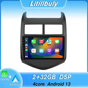 Car Stereo for Chevy Aveo 2011-2015 touch screen has Android Auto Wireless Carplay, Bluetooth WIFI supports GPS Navigation