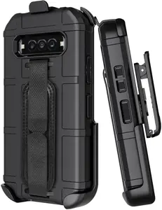 Case + Hand Strap + Holster Combo for Kyocera DuraForce Pro 3 Phone, Nakedcellphone Special Ops Armor Rugged Shield Protective Cover and [Rotating Ratchet] Belt Clip Holder