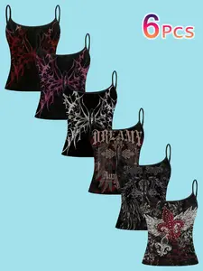 Women's Gothic Style Strapless Top, Slim Fit Sleeveless Design, All-Season Wear, Perfect for Casual & Everyday Use