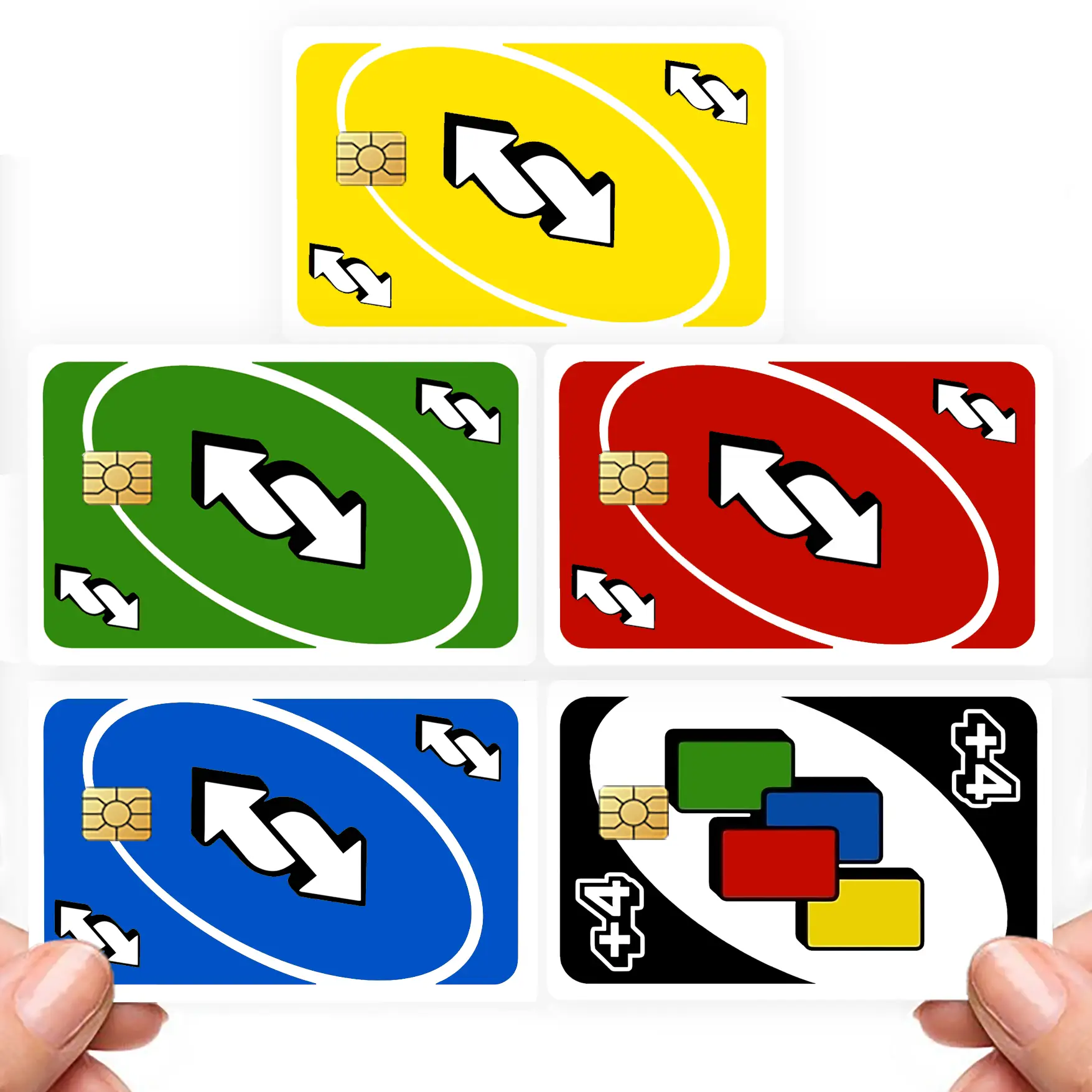 Draw 4 Reverse Custom Credit Card Cover Pop Culture Vinyl Skin Stickers