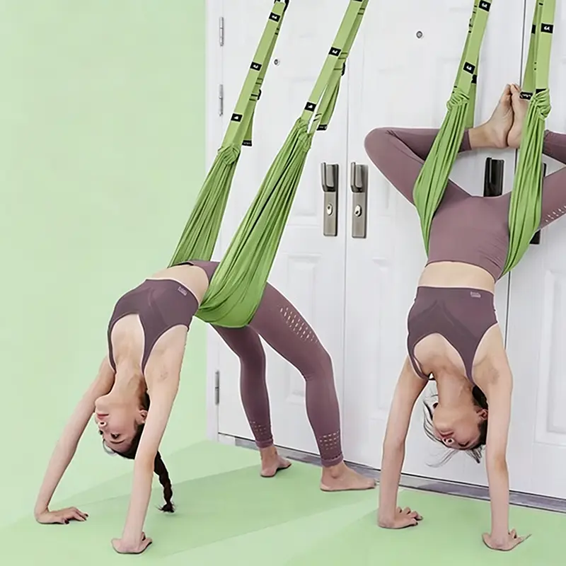 Over‑the‑Door Aerial Yoga Strap, Home Fitness Stretch Band for Backbend Inversion Training, Adjustable Hanging Yoga Resistance Rope for Home Gym Workout