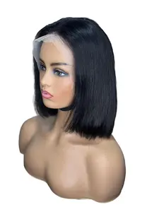 LUCY 100% Brazilian Human Hair 13X4 Lace Frontal Wig Bob Style 180% Density