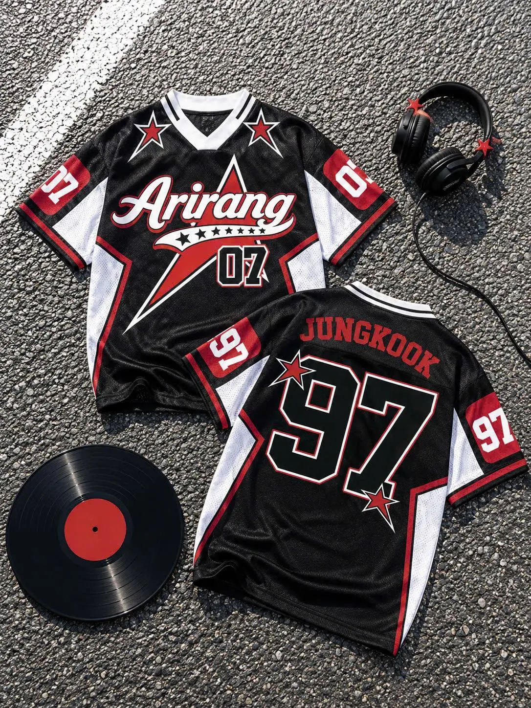 Jungkook 97 Black Racing Jersey, Kpop Fan Inspired Short Sleeve Sports Shirt, Music Lover Gift