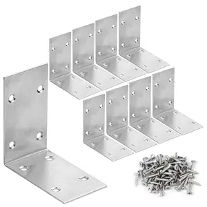 Stainless Steel L-shaped Angle Bracket, Furniture Repair Board Cabinet Chair Drawer Fastener, Hardware Joint Repair and Fixed Connection Accessories