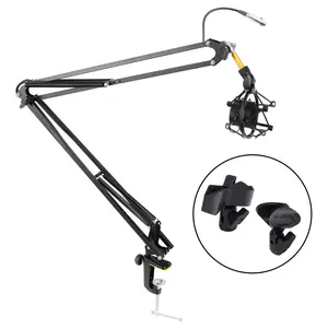 Suspension Mic Boom Arm Stand, Adjustable Scissor Arm, Steel Construction